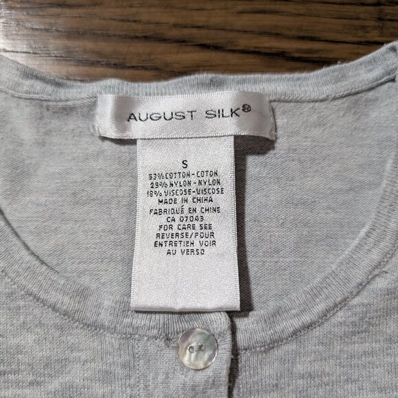 Cardigan sweater button up light grey size small - Picture 8 of 13